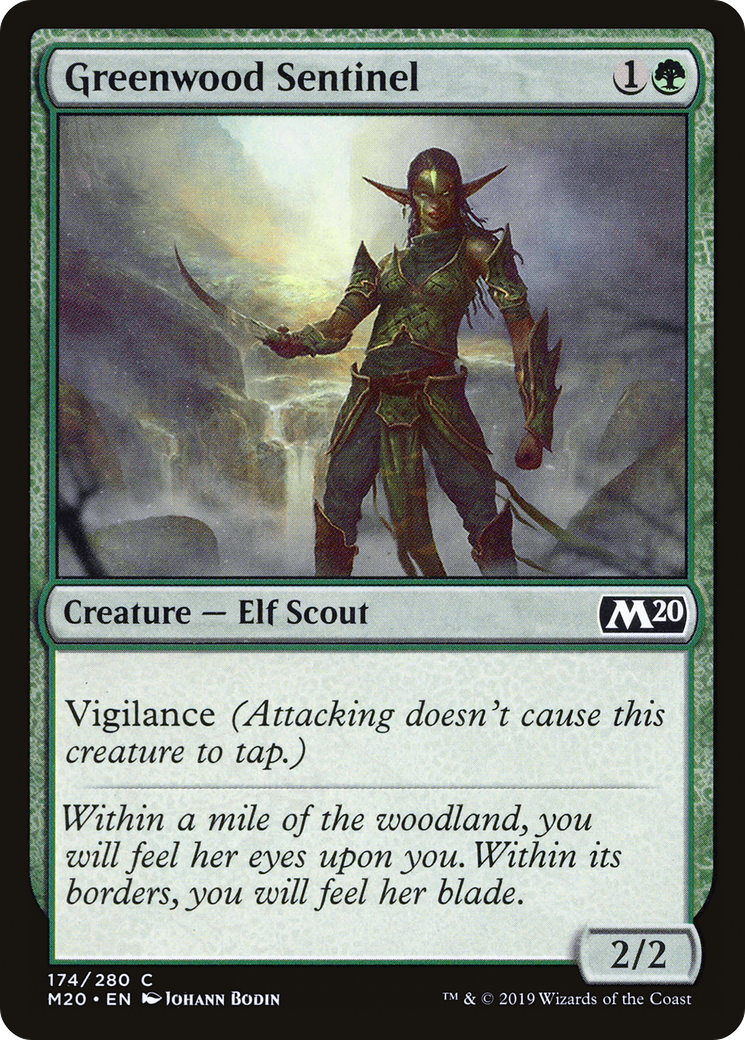 Greenwood Sentinel (174) Foil - Core Set 2020