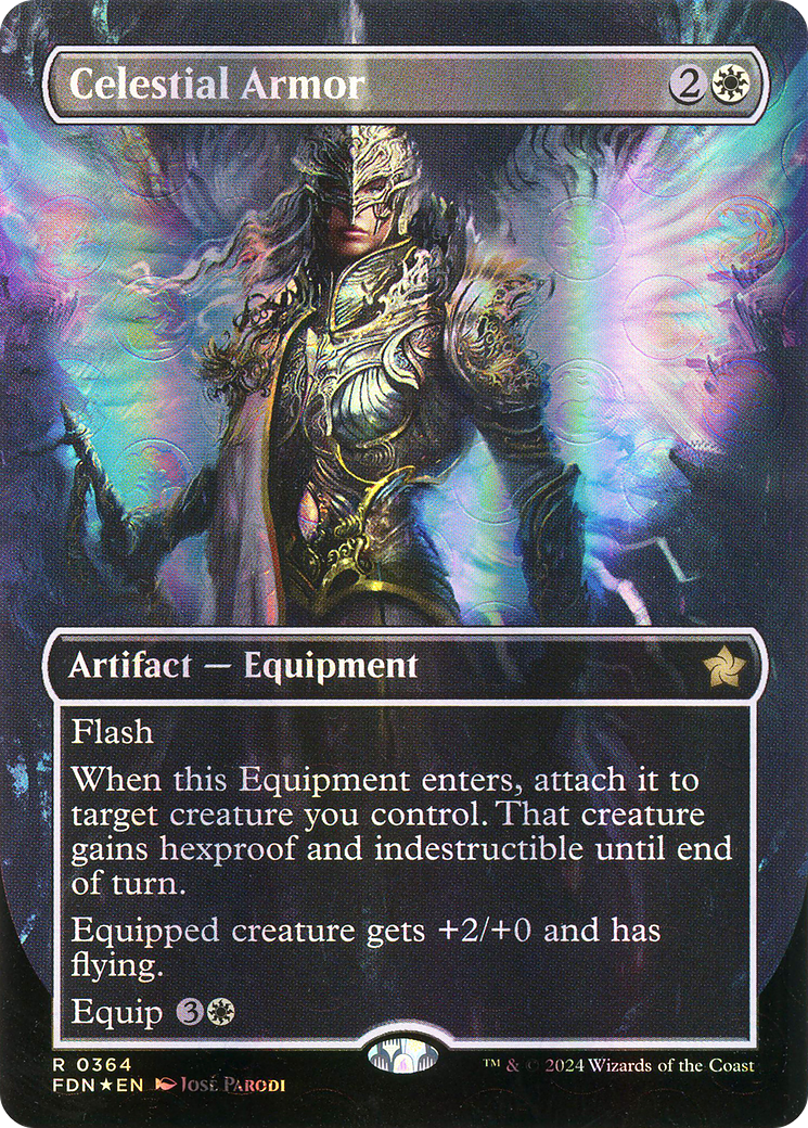 Celestial Armor (Borderless) (Mana Foil) (364) Foil - Foundations
