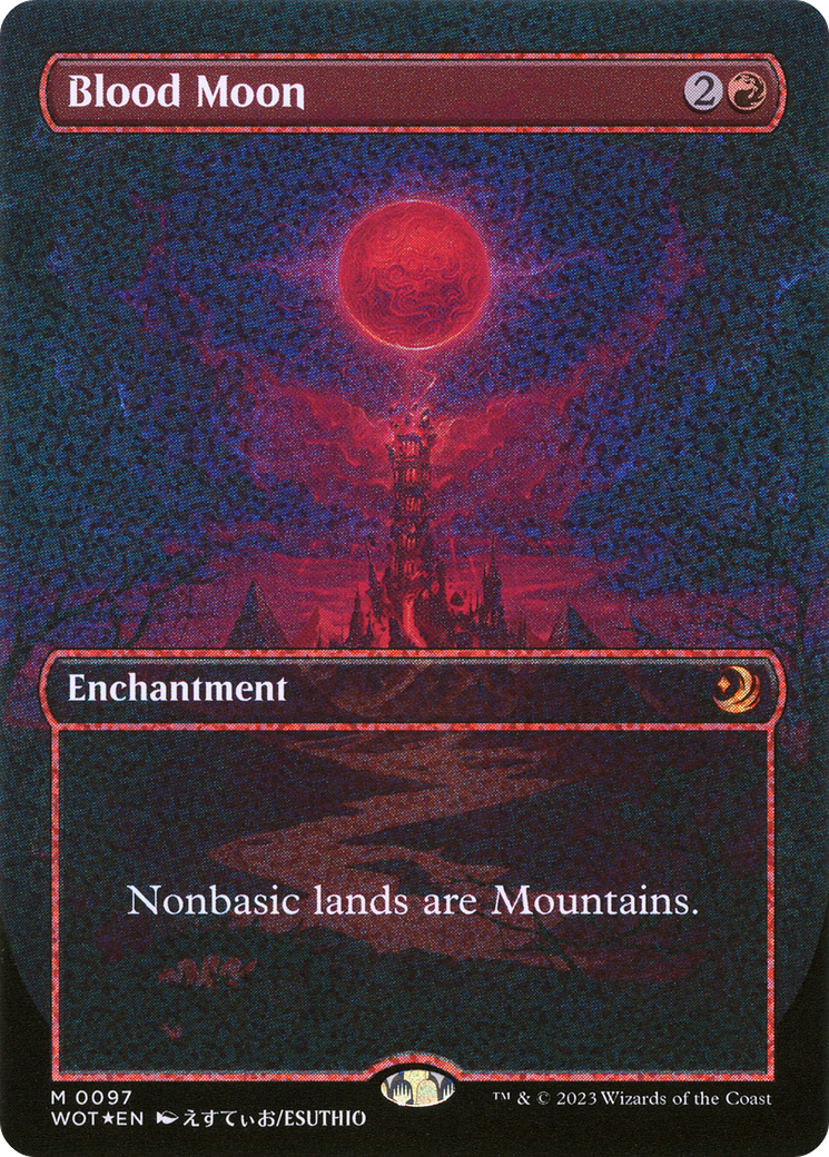 Blood Moon (Anime Borderless) (Confetti Foil) (097) Foil - Wilds of Eldraine: Enchanting Tales