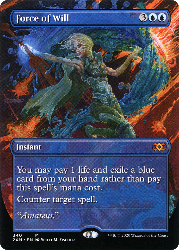 Force of Will (Borderless) (340) Foil - Double Masters
