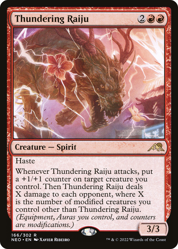 Thundering Raiju (166) Foil - Kamigawa: Neon Dynasty
