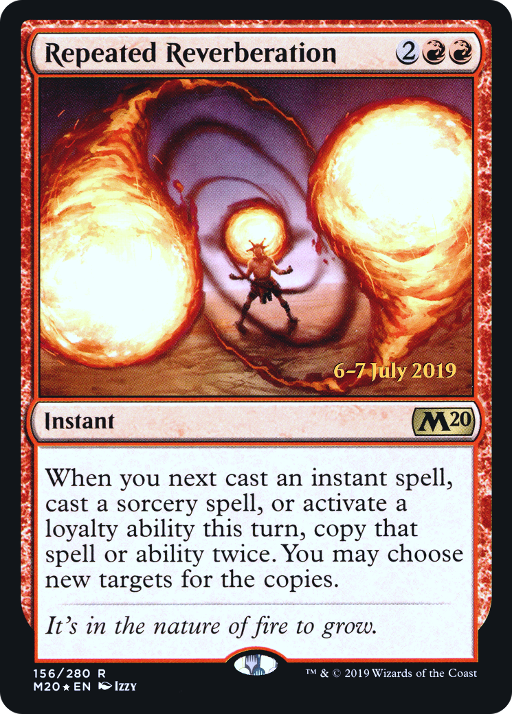 Repeated Reverberation (156s) Foil - Core Set 2020 Promos
