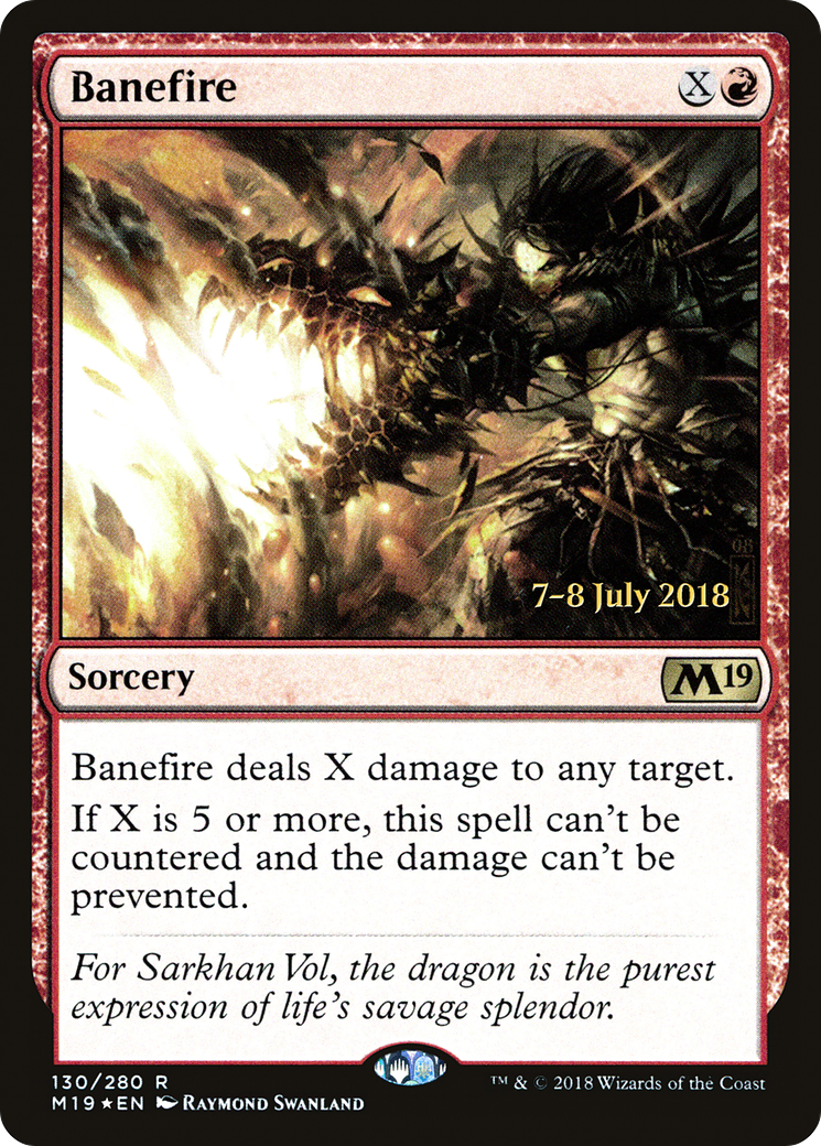 Banefire (130) Foil - Core Set 2019 Promos