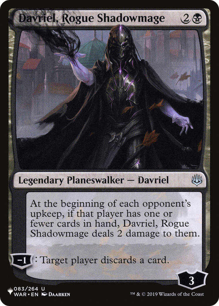 Davriel, Rogue Shadowmage (WAR-83) - The List