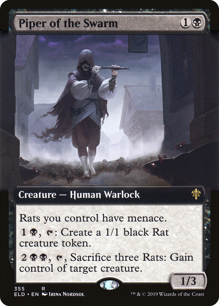 Piper of the Swarm (Extended Art) (355) Foil - Throne of Eldraine