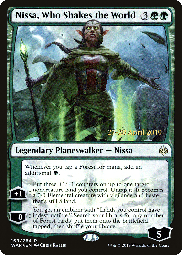 Nissa, Who Shakes the World (169) Foil - War of the Spark Promos