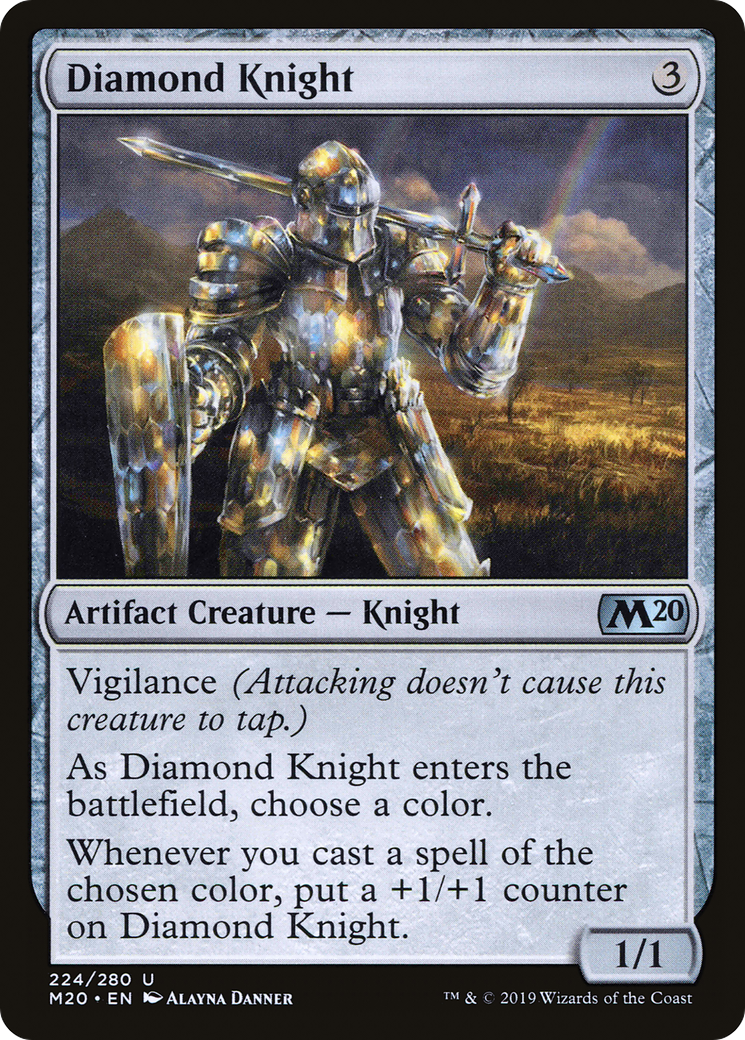 Diamond Knight (224) Foil - Core Set 2020