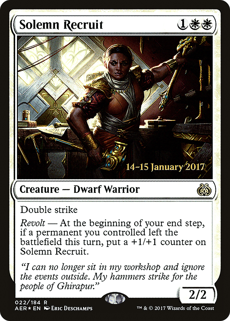 Solemn Recruit (022) Foil - Aether Revolt Promos
