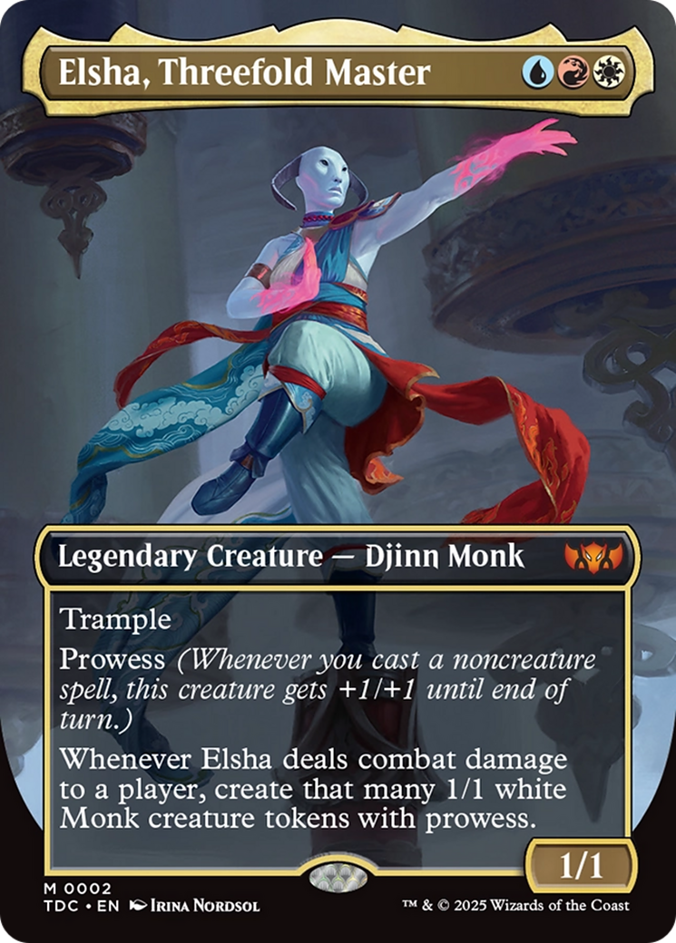 Elsha, Threefold Master (002)(Borderless) Foil