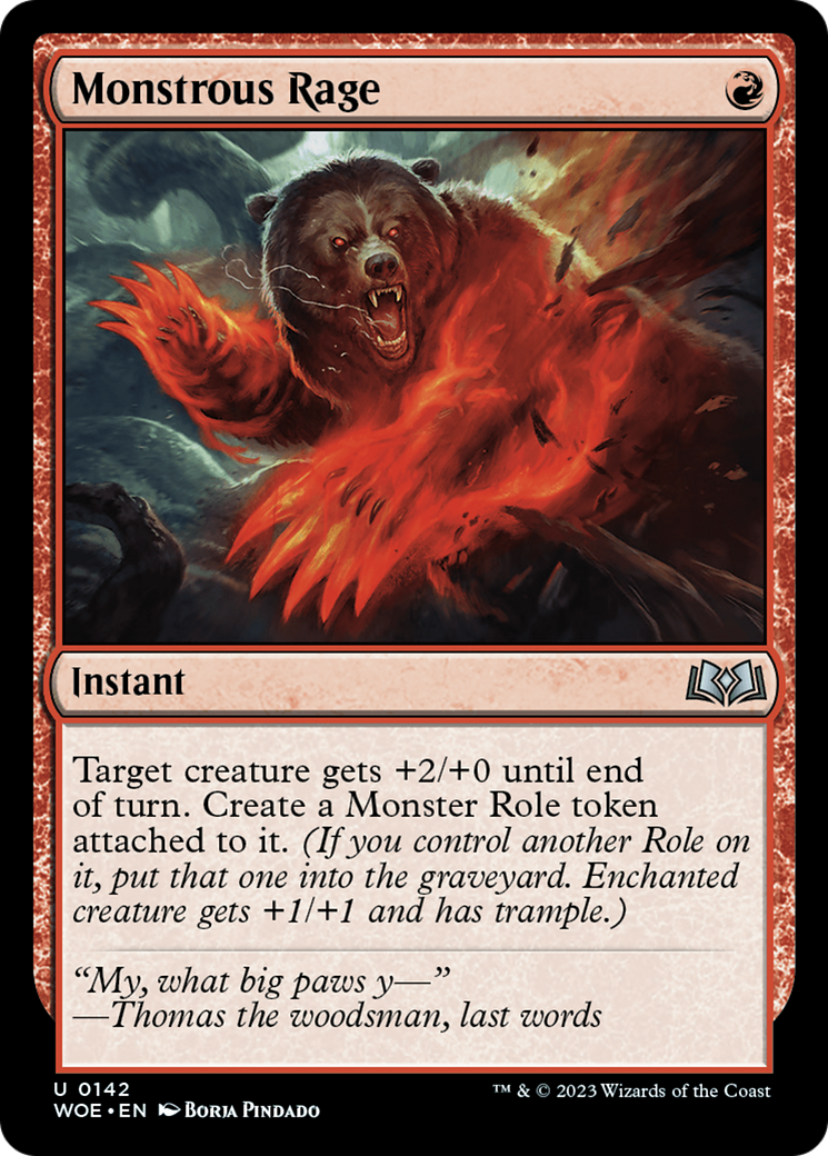 Monstrous Rage (142) Foil - Wilds of Eldraine