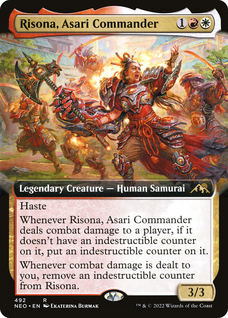 Risona, Asari Commander (Extended Art) (492) - Kamigawa: Neon Dynasty