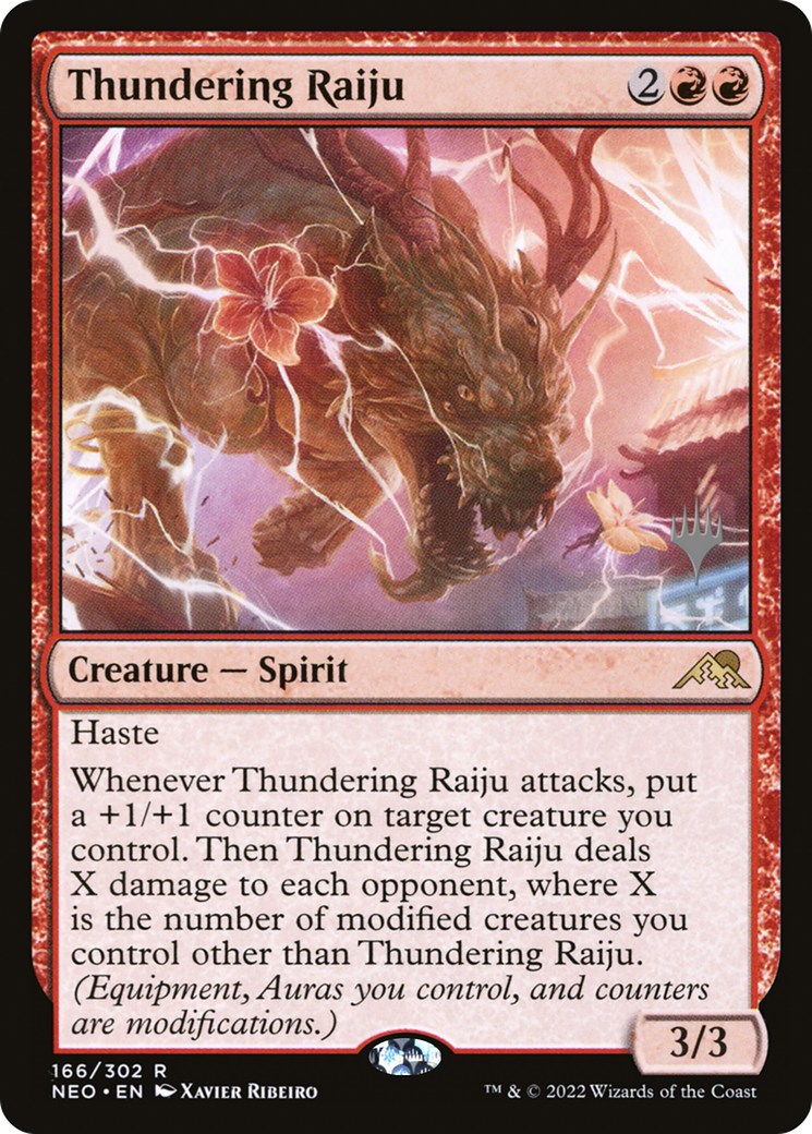 Thundering Raiju (166) - Kamigawa: Neon Dynasty Promos