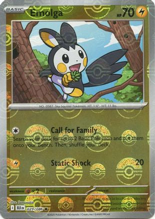 Emolga (Poke Ball Pattern) (29) Reverse Holofoil - Black Bolt
