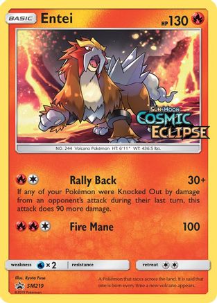 Entei (Prerelease) (SM219) Holofoil - Black Star Promos