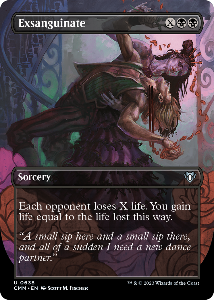 Exsanguinate (Borderless) (638) - Commander Masters