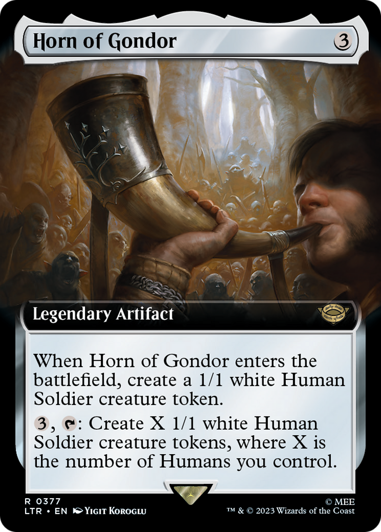 Horn of Gondor (Extended Art) (377) Foil - The Lord of the Rings: Tales of Middle-earth