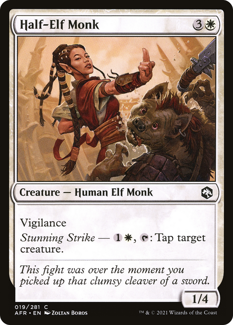 Half-Elf Monk (019) Foil - Adventures in the Forgotten Realms