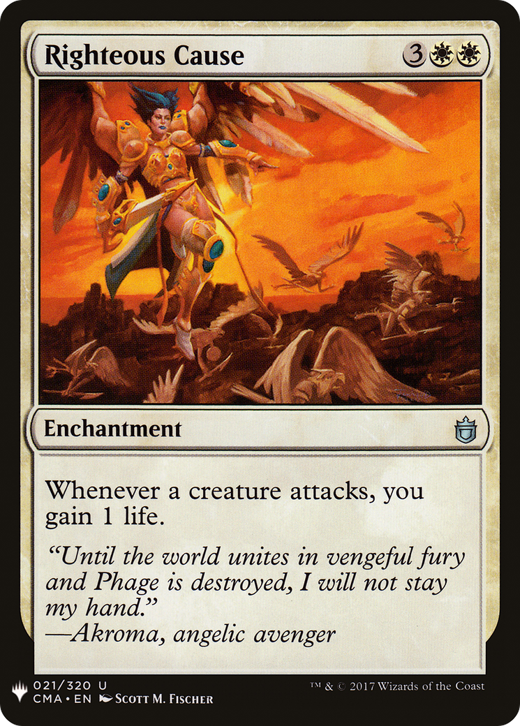 Righteous Cause (CMA-21) - The List