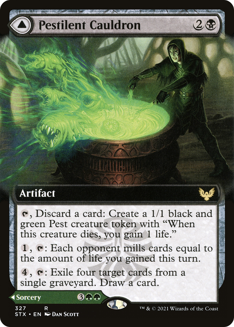 Pestilent Cauldron (Extended Art) (327) Foil - Strixhaven: School of Mages