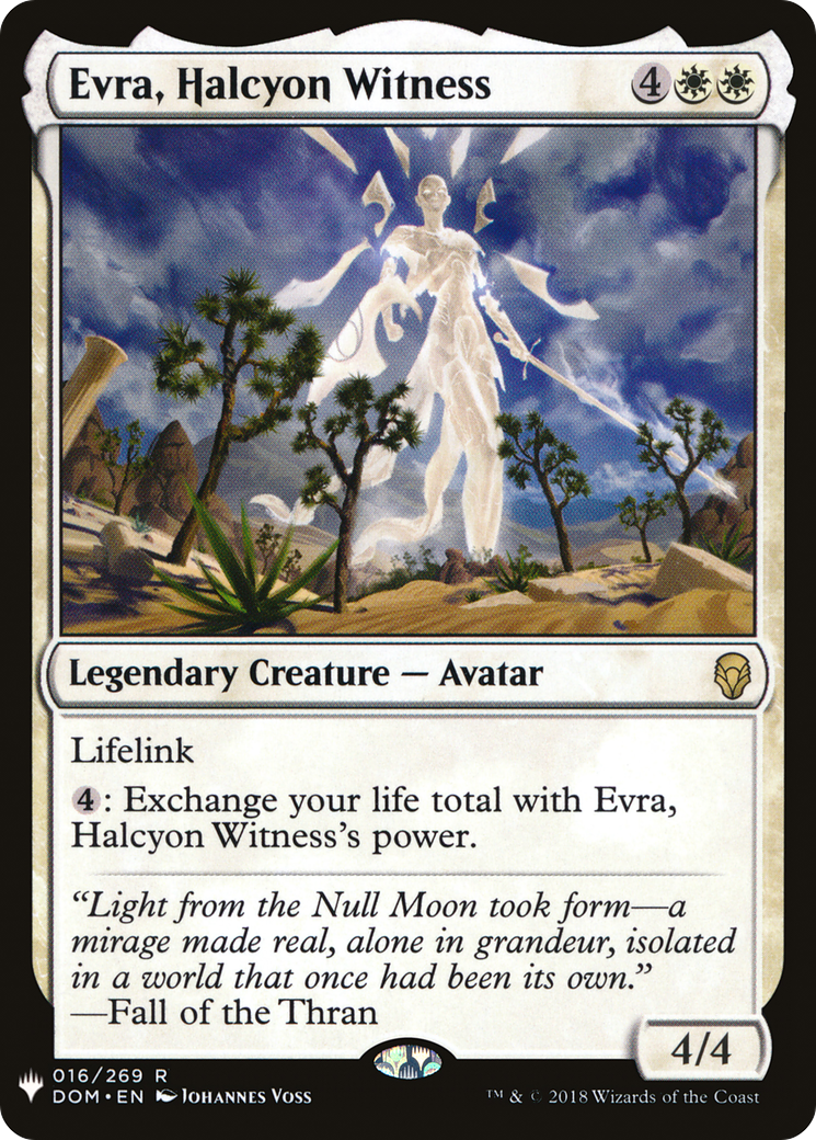 Evra, Halcyon Witness (DOM-16) - The List