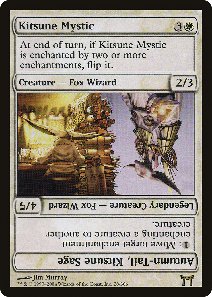 Kitsune Mystic // Autumn-Tail, Kitsune Sage (028) Foil - Champions of Kamigawa