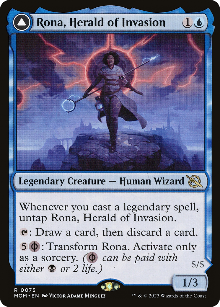 Rona, Herald of Invasion // Rona, Tolarian Obliterator (075) Foil - March of the Machine