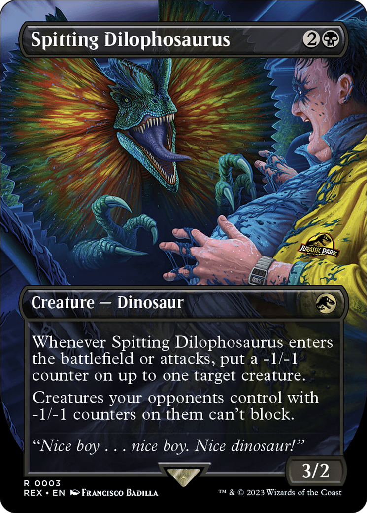 Spitting Dilophosaurus (Borderless) (003) - Jurassic World Collection
