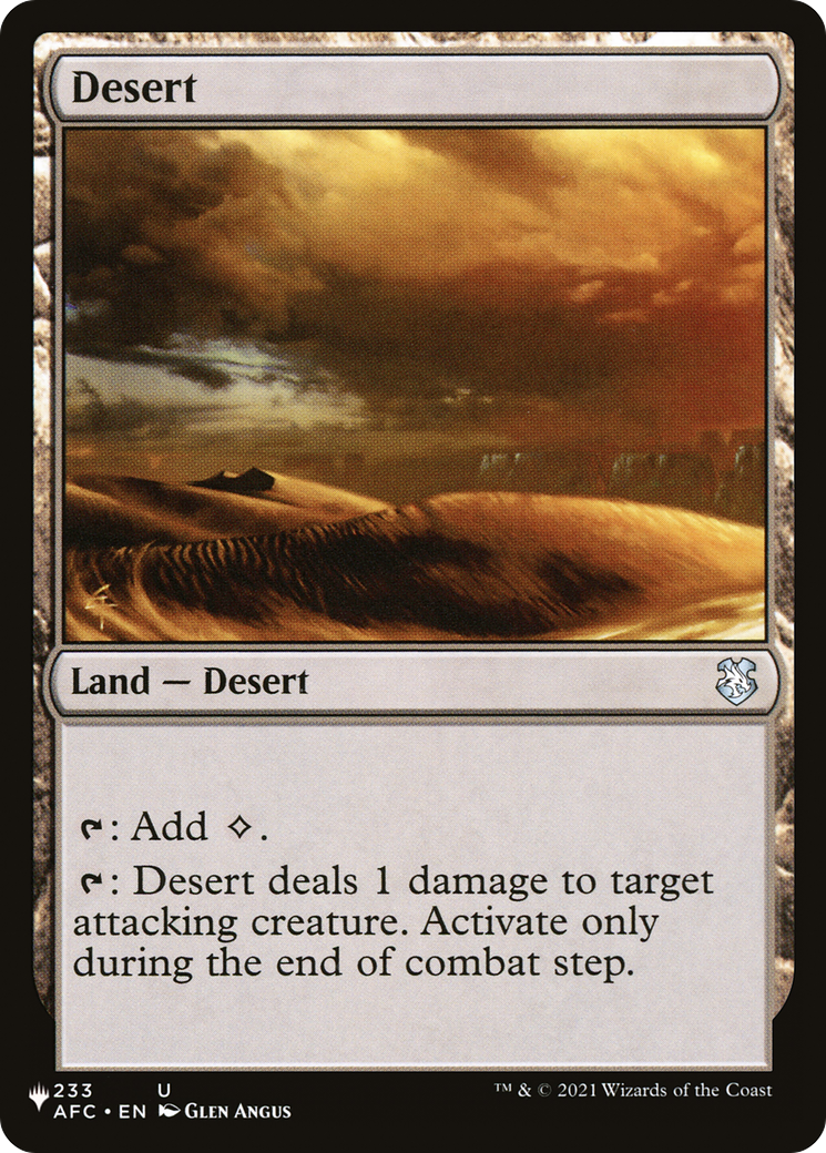 Desert (AFC-233) - The List