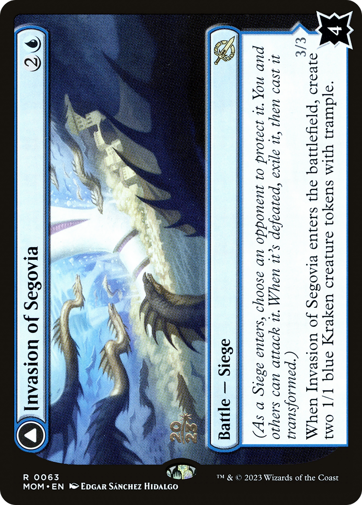 Invasion of Segovia // Caetus, Sea Tyrant of Segovia (63s) Foil - March of the Machine Promos