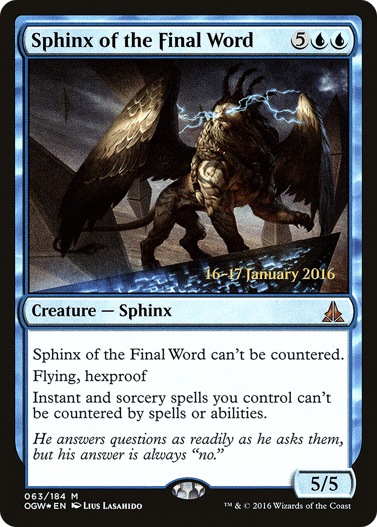 Sphinx of the Final Word (063) Foil - Oath of the Gatewatch Promos