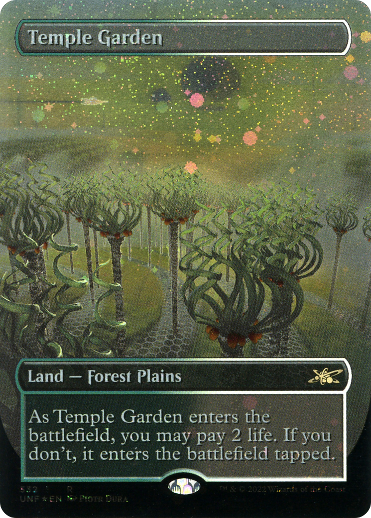 Temple Garden (Borderless) (Galaxy Foil) (532) Foil - Unfinity