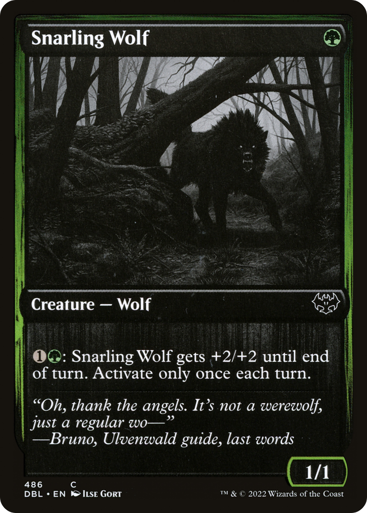 Snarling Wolf (486) Foil - Innistrad: Double Feature