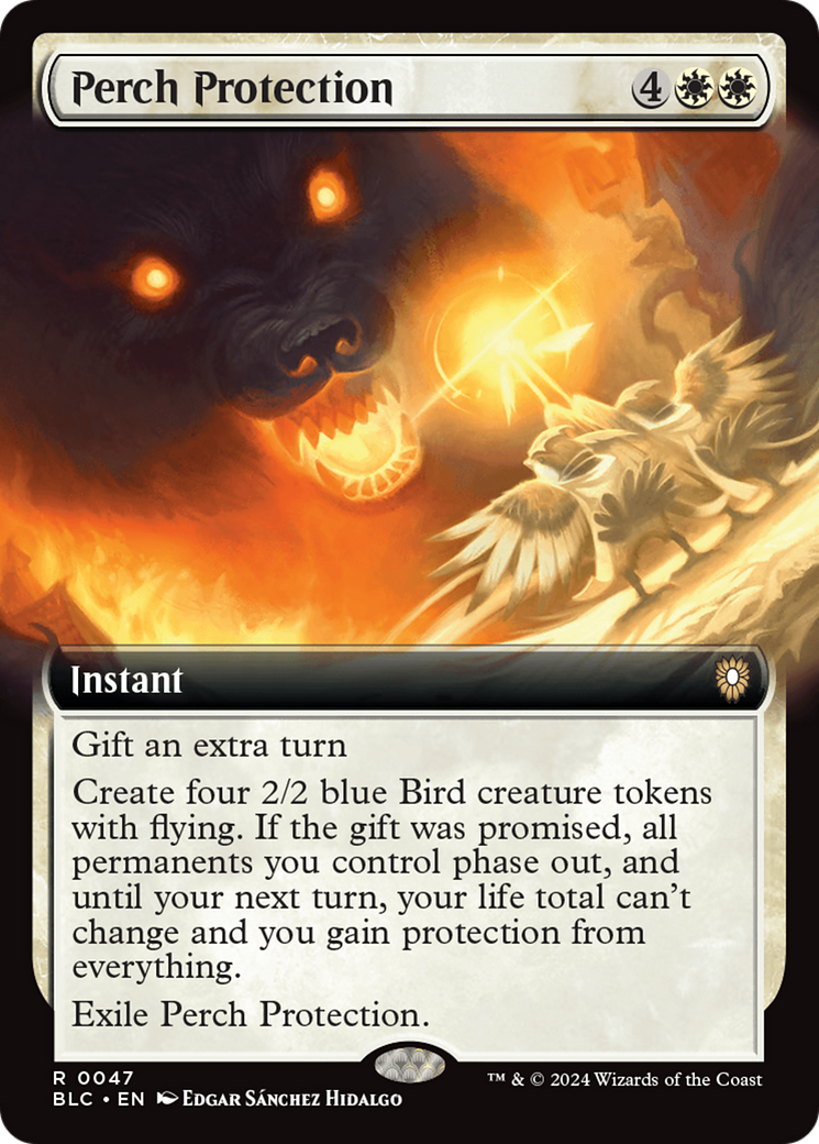Perch Protection (Extended Art) (047) - Bloomburrow Commander