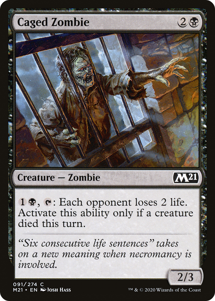 Caged Zombie (091) Foil - Core Set 2021