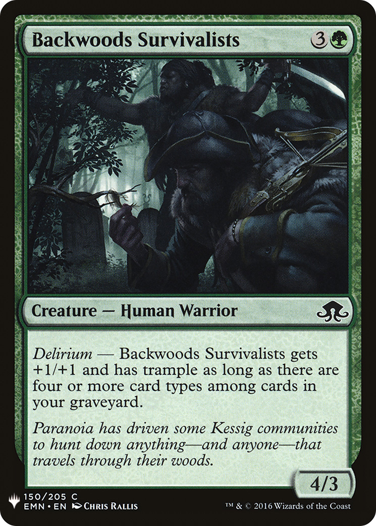 Backwoods Survivalists (EMN-150) - The List