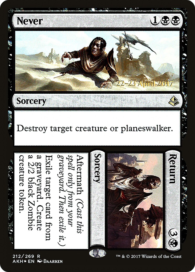 Never // Return (212) Foil - Amonkhet Promos