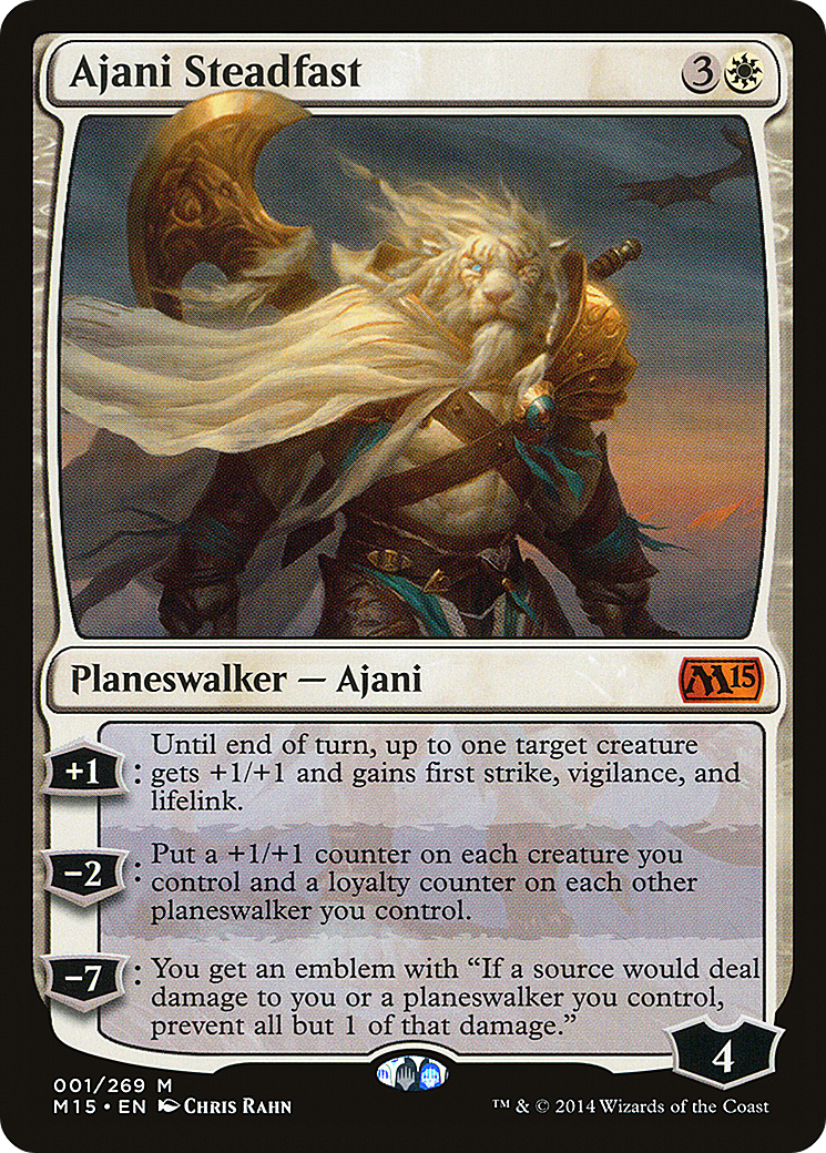 Ajani Steadfast (001) Foil - Magic 2015