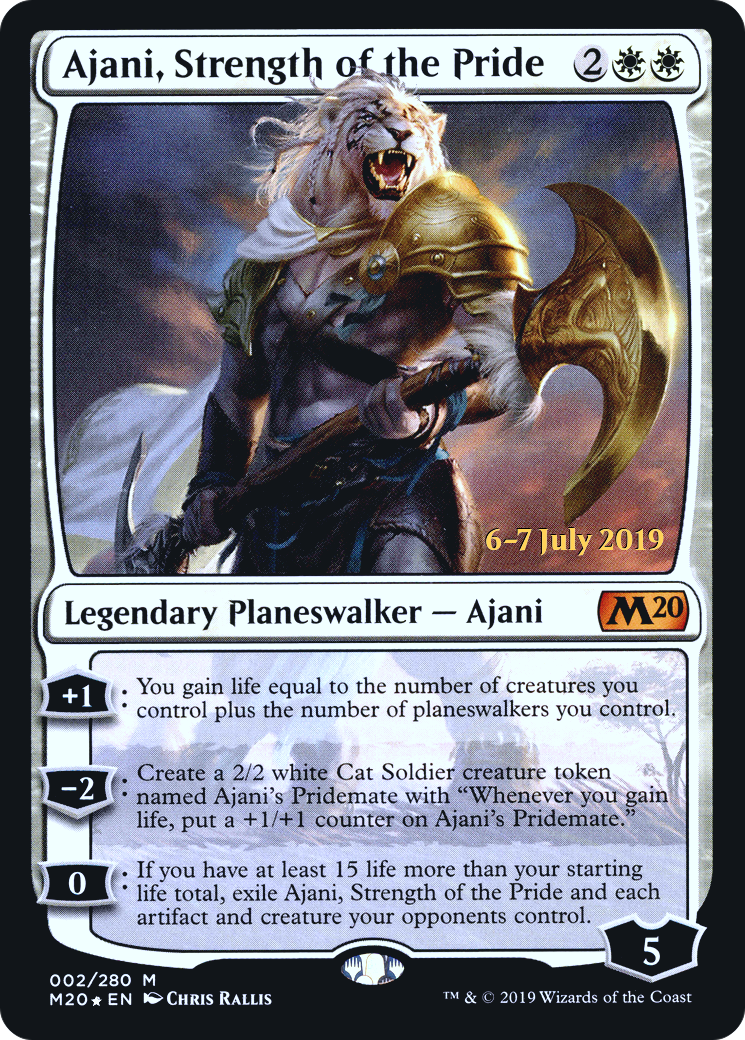 Ajani, Strength of the Pride (02s) Foil - Core Set 2020 Promos
