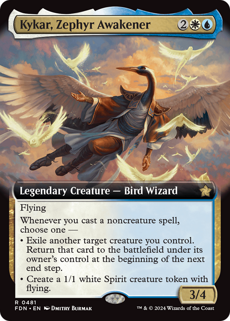 Kykar, Zephyr Awakener (Extended Art) (481) Foil - Foundations