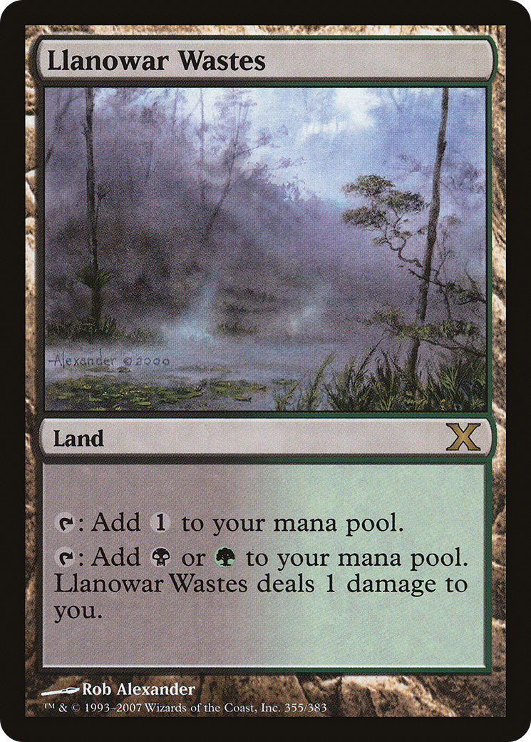 Llanowar Wastes (355) Foil - Tenth Edition