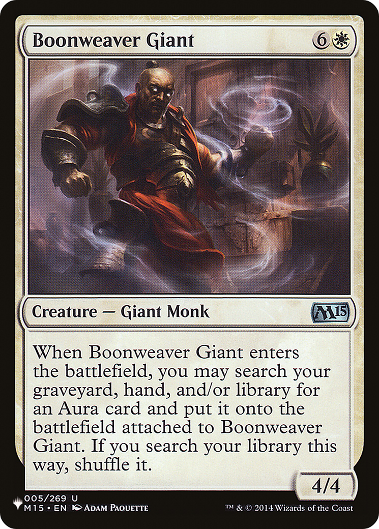 Boonweaver Giant (M15-5) - The List