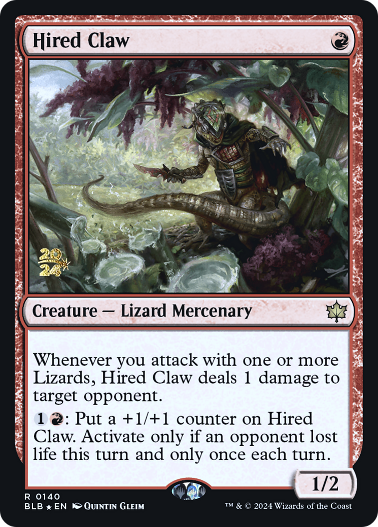 Hired Claw (140) Foil - Bloomburrow Promos