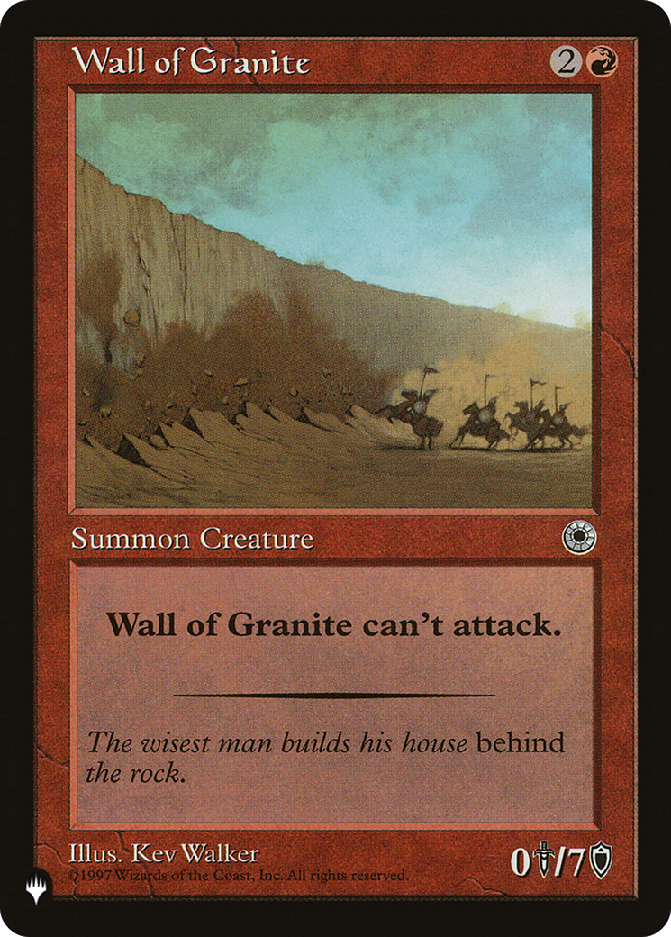 Wall of Granite (Retro) (POR-155) - The List