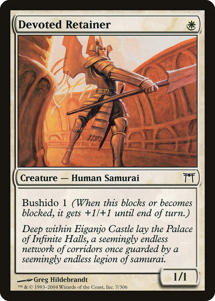 Devoted Retainer (007) Foil - Champions of Kamigawa