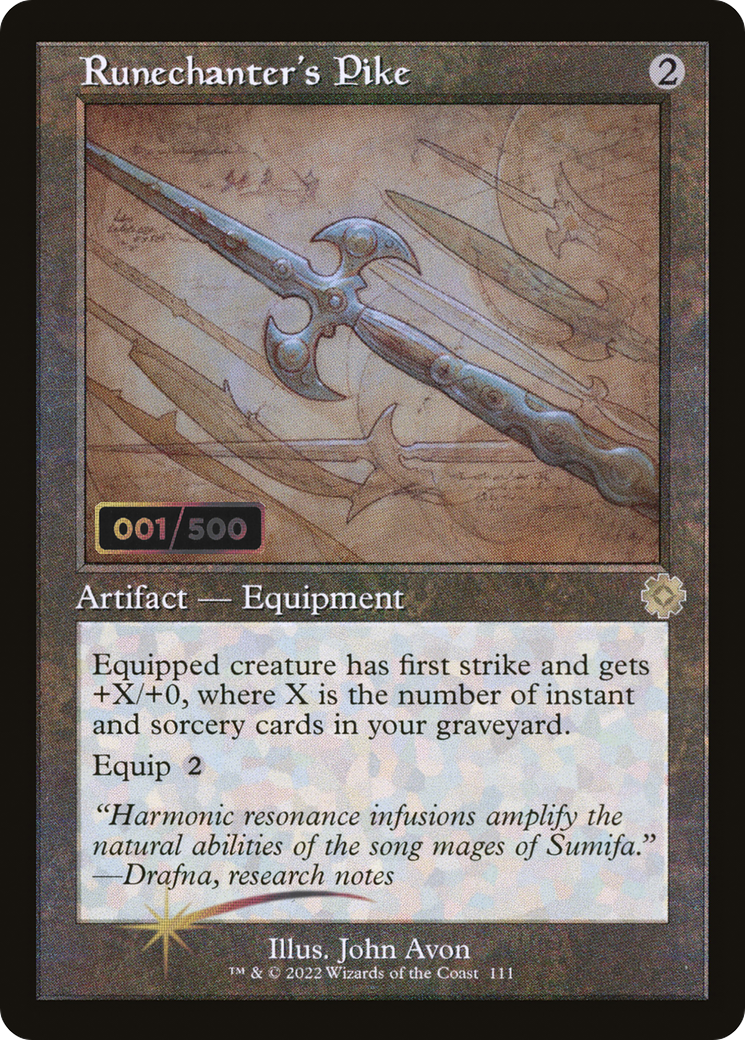 Runechanter's Pike (Schematic) (Serial Numbered) (Retro) (111) Foil - The Brothers' War Retro Artifacts
