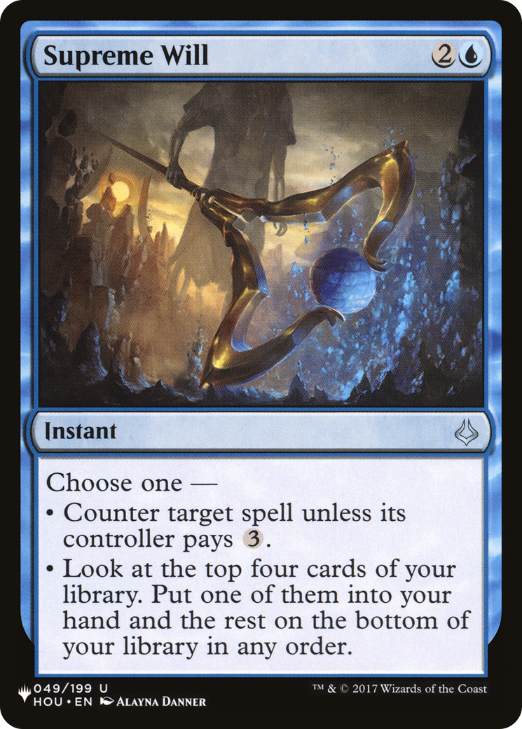 Supreme Will (HOU-49) - The List