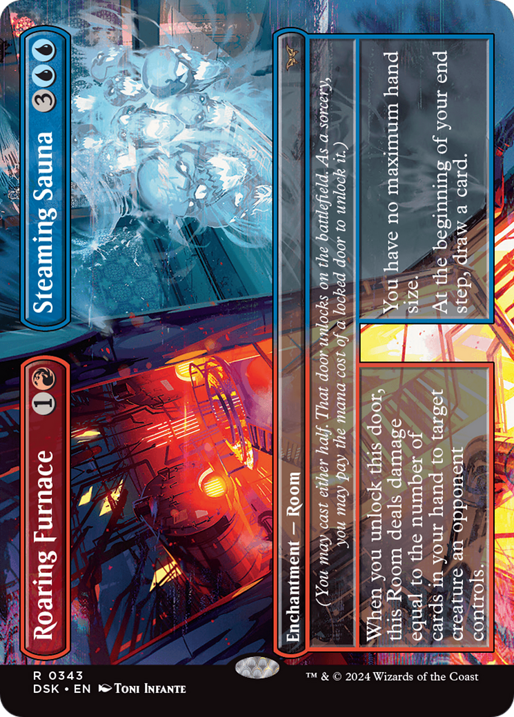 Roaring Furnace // Steaming Sauna (Borderless) (343) Foil - Duskmourn: House of Horror