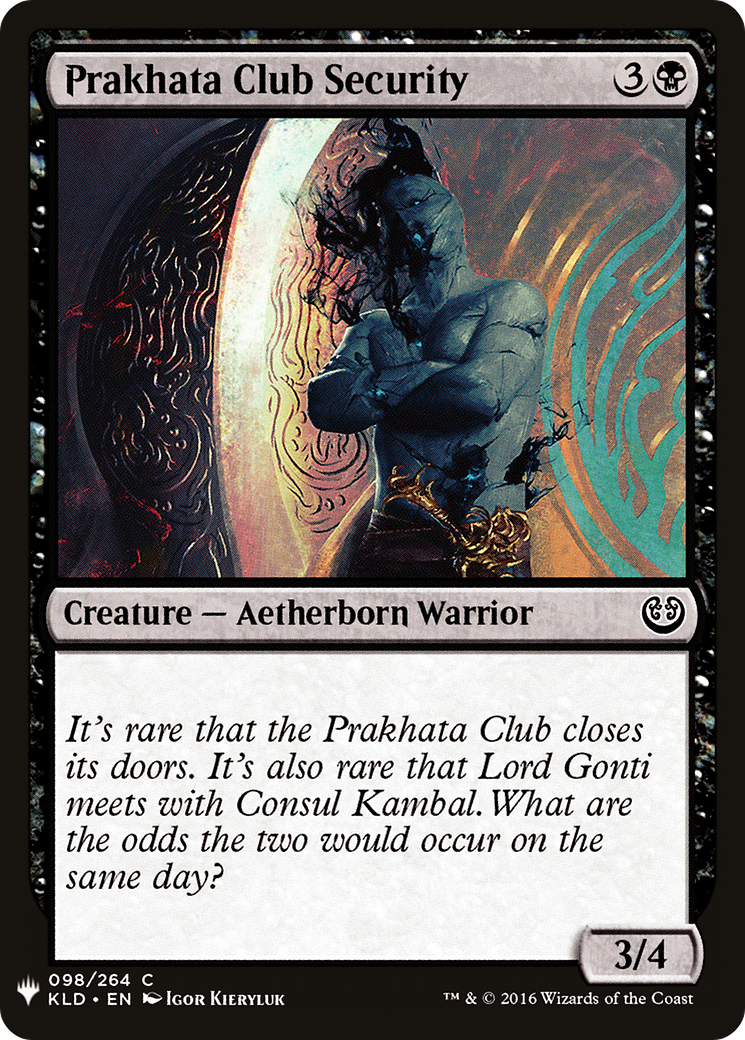 Prakhata Club Security (KLD-98) - The List