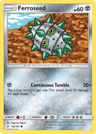 Ferroseed (102) Reverse Holofoil - Team Up