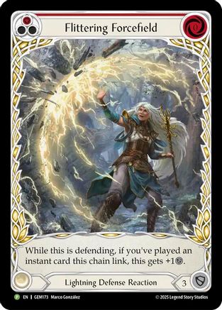 Flittering Forcefield (Red) (GEM173) Rainbow Foil - Gem Pack 5